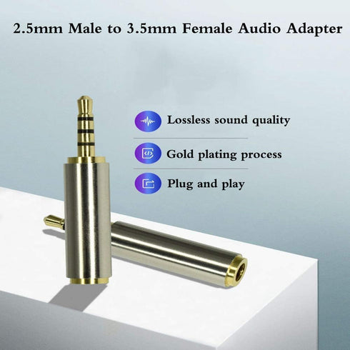 Adhiper 2.5mm Male to 3.5mm Female Audio Adapter Gold Plated Aux Auxiliary Plug Splitter 3 Ring Jack Support Converter Headphone Earphone Headset ...