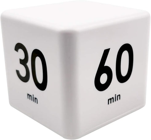Kitchen Cube Timer, Kids Timer for ADHD Productivity Workout Flip Classroom for StudyTime Countdown Management Settings 15 20 30 60 Mins, White...
