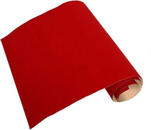 2PCS Self Adhesive Sheets, DIY Peel & Stick Felt for Drawer & Jewelry Box Liner, Solid Color Felt Wallpaper (14.6" x 39.4", Red)...