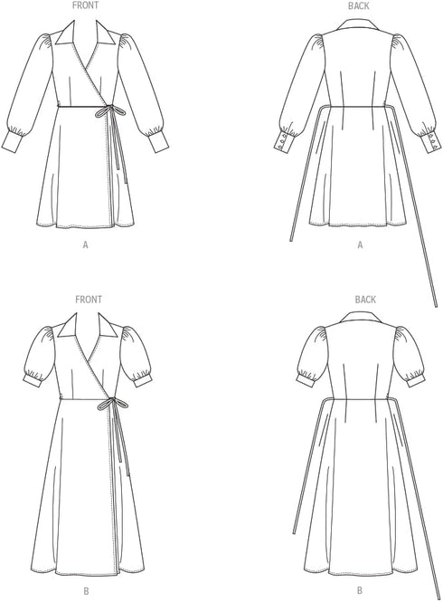 Butterick Misses' Wrap Dress in Two Lengths Sewing Pattern Kit, Design Code B6928, Sizes 8-10-12-14-16...