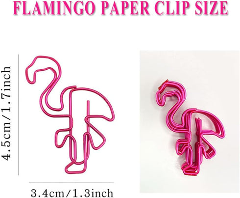 Flamingo Shape Paper Clips with Clear Box, JruiZhp 50 Pcs Pink Funny Cute Paperclips Bookmarks Planner Clips, for Fun Office Supplies School Gifts...