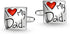 I Love My Dad Cufflinks Red Heart Square Cuff Link For Men Shirt Cuff link Gift For Father Daddy Stainless Steel Enamel...