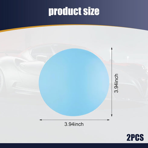 2 PCS Car Rearview Mirror Rainproof Film, 3.93" x 3.93" Round Highly Permeable Waterproof Anti-Fog Anti-Glare Hydrophobic Film, for Cars and Other...
