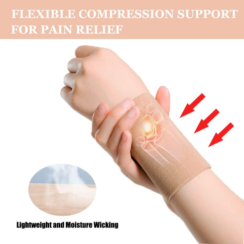 Wrist Compression Sleeve (4PCS), Soft Wrist Support Brace Wrist Bands for Tendonitis, Arthritis, Sprains Pain Relief, Elastic Carpal Tunnel Wraps ...