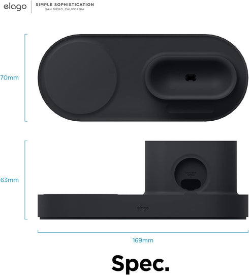 elago MagSafe Charging Station - Compatible with iPhone 16/15/14/13/12 Series, AirPods 4, AirPods Pro 2, AirPods Pro, AirPods 3, All Apple Watch S...