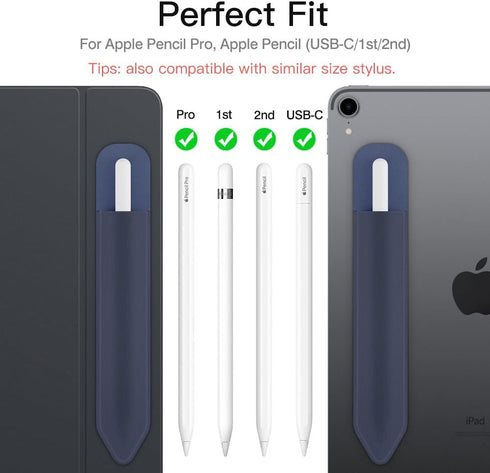 MoKo Pencil Holder Sticker Fit Apple Pencil Pro, Apple Pencil (USB-C), Apple Pencil 1st/2nd Generation, Elastic Pencil Pocket Pouch Adhesive Sleev...