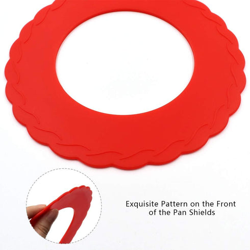4 Pcs Mini Pie Crust Shields, Silicone Pie Pan Shield for Baking, Mini Pie Crust Protector 4 to 6 in (Red)...