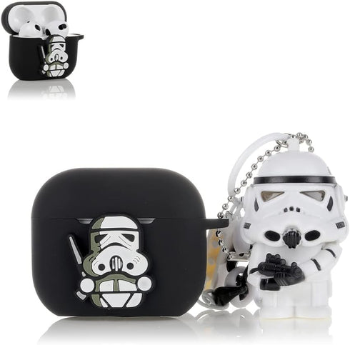Fit Designed for Airpods 3rd Generation, Suublg Silicone Case Protective Cover with Cartoon Characters Doll Keychain for Airpods 3...