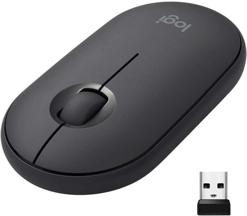 LOGI Pebble M350 Portable Wireless Mouse with Bluetooth or 2.4 GHz Receiver, Silent, Slim Computer Mouse with Quiet Click for Laptop, Notebook, PC...