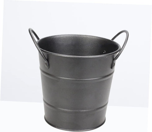 Food Container Small Containers Black Metal Ice Container for Bar Basket Mini Tinplate Bucket Portable Ice Bucket French Fry Bucket Dipping Sauce ...