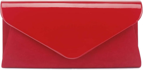 WALLYN'S Patent Leather Clutch Classic Purse Evening Bag Handbag With Flannelette...