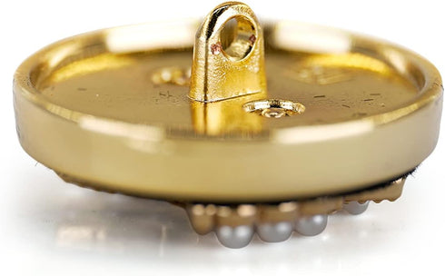 Faux Pearl Embellished Bow Knot Metal Shank Sewing Buttons 10 Pcs - 23mm, 7/8"...