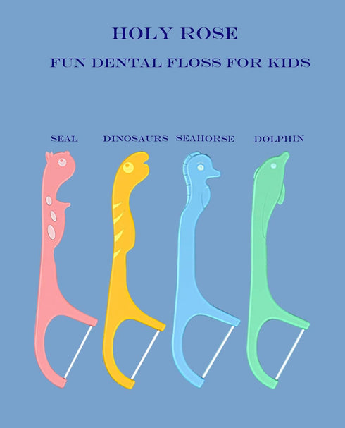 Kids Professional Dental Floss Picks Holy Rose Dental Flossers Dispenser Suitable for Teenagers,Children,Girls,Boys Unflavored Floss Sticks,Neat,H...