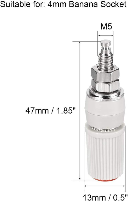 uxcell 5 Pairs Binding Post Terminal, M5 Thread Power Amplifier Speaker Connector, Banana Plug Jack Socket 1.85-inch Length...