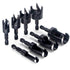 8Pcs Wood Plug Cutter, Carbon Steel Straight and Taper Claw Drill Bit Set Woodworking Hole Saw Cutting Tool 1/4" 3/8" 1/2" 5/8" (Metric 6mm 10mm 1...