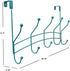 Home Basics Over The Door Clothes Hanger and Towel Rack with 5 Hooks Curved Arc Design | Durable Steel Material | Soft Sculpted Hooks with Balled ...