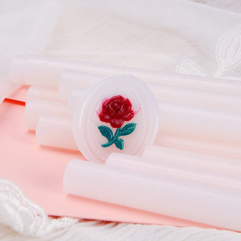 12PCS Translucent Glue Gun Sealing Wax Sticks for Wax Seal Stamp, Make Seals for Wedding Invitations, Cards Envelopes, DIY Flowers/Leafs/Photos Cr...