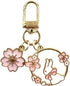 Fuqimanman2020 Cute Sakura Rabbit Keychain Kawaii Flower Rabbit Carrot Peach Mushroom Keychain For Women Easter Gift...