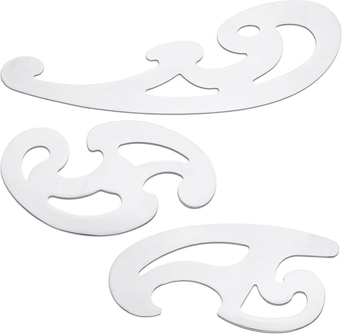 Fulmoon 3 Pcs Stainless Steel French Curve Ruler for Pattern Making Metal Drafting Stencils Reusable Drafting Templates Drawing Ruler for Leather ...