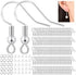 Hypoallergenic Earring Hooks,300 PCS Earring Making Kit, Silver Earring Hooks for Jewelry Making(100 Earring Fish Hooks,100 Earring Backs Rubber,1...