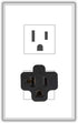 (2PACK) Nema 15 Amp to 20 Amp Plug Adapter ETL Listed NEMA 5-15P to 5-15/20R (Comb 20Amp T Blade) 15 Amp Household Plug to 20 Amp T-Blade AC Power...