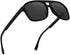 JIM HALO Polarized Aviator Sunglasses Men Women Vintage Square Driving Glasses (Matte Black Frame/Polarized Grey Lens)...