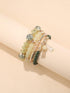Bohemian Stackable Bracelets for Women Gold Beaded Stretch Charm Bracelets Set Crystal Elastic Multilayer Colorful Charm Bangles Bracelets Summer ...