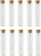 10 PCS Transparent Glass Test Tubes with Cork Stoppers Round Straight Bottles Containers for Powder Candy Storage Scented Tea Scientific Experimen...