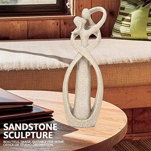 Sandstone Statue, Handmade Sandstone Kiss Lovers Couple Statue Abstract Sculpture Statue Art Craft Decoration...