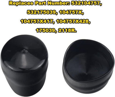 532104757 Rubber Wheel Axle Hub Caps Compatible with Husqvarna Huskee Poulan Crafstman Ryobi Roper Lawn Mower, Tractor, Snow Blower, Replaces 5321...