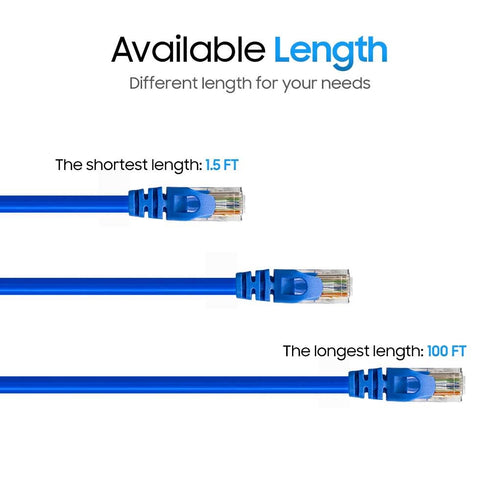 Cmple - CAT 6 500MHz UTP ETHERNET LAN NETWORK CABLE -25 FT Blue...