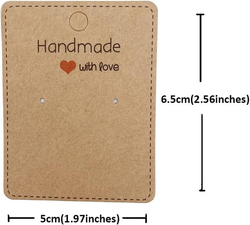 Femtindo 150 Pack Earring Cards for Jewelry Packaging DIY Earrings Holder Display Card with Bag for Studs Selling (Brown(Earring Card), 5x6.5cm)...