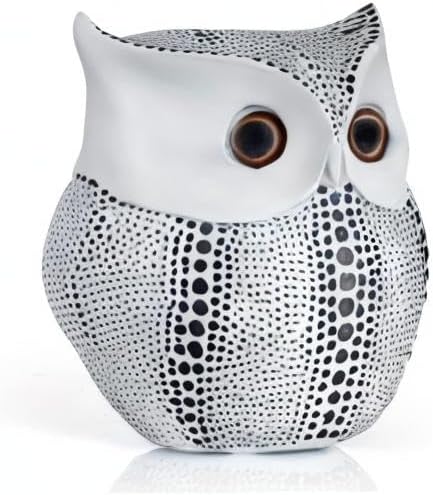 Ornativity White Owl Statue Figurine - Animal Sculpture Home Decoration Figure for Bedroom Living Room Kitchen Office Bathroom House Decor Figurin...