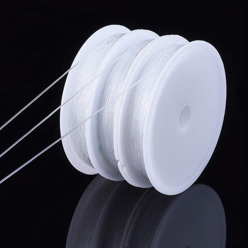 Elecrelive 10 Rolls 0.6mm Clear Elastic Bracelet String Stretchy Beading Crystal Thread Elastic Bead Cord 114 Yards for DIY Necklace Jewelry Makin...