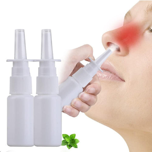 20ML White Empty Plastic Nasal Spray Bottles Pump Sprayer Mist Nose Spray Refillable Bottle For Saline Water Wash Applications Pack of 5...