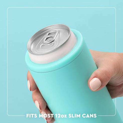 Swig Life Skinny Can Cooler, 12oz Insulated Slim Can Holder, Stainless Steel Cooler, Covers for Tall Beer Bottles, Beach Accessories for Women (Ha...