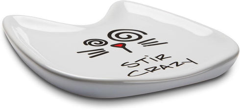 Pavilion Gift Company Blobby Cat, Cat Spoon Rest "Stir Crazy", 5", White...