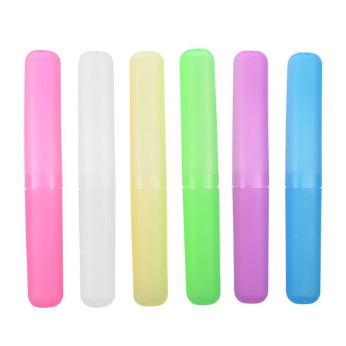 4 Pieces Portable Plastic Toothbrush Case Container Storage for Travel...