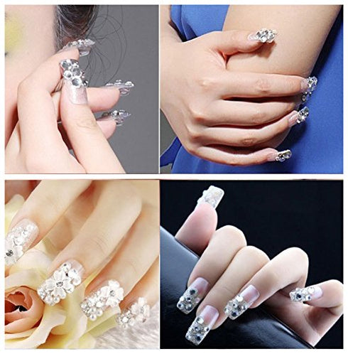 beadsland Flat Back Crystal Rhinestones Round Gems for Nail Art and Craft Glue Fix, Crystal (1.9-2.0mm) SS6/1440pcs...