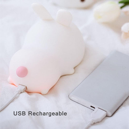 Cute Kids Night Light Night Lamp Night Lights for Kids Bedroom Toddler Baby Portable Silicone Battery Led Nightlight Nursery (Cute Bunny)...
