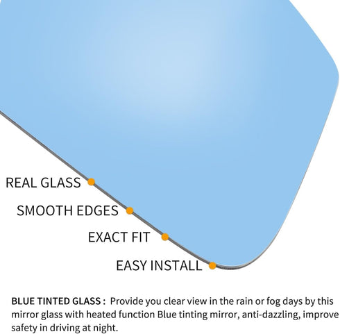X AUTOHAUX Car Driver Left Rearview Blue Tinted Mirror Glass Heated with Backing Plate for Land for Rover LR3 2005-2009...