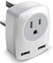 UK Travel Adapter, US to UK/Ireland/Hong Kong Plug Adapter with 2 USB and 1 Electrical Outlet, America to Europe Irish British England Scotland Tr...