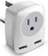 UK Travel Adapter, US to UK/Ireland/Hong Kong Plug Adapter with 2 USB and 1 Electrical Outlet, America to Europe Irish British England Scotland Tr...