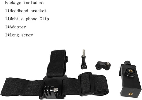 Head-Mounted Mobile Phone Holder,First-Person View Video Outdoor Live Shooting Bracket with Phone Clip(4"-7") for iPhone Samsung Smartphones and G...