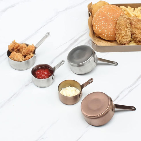 100ml 1pc Handle Sauce Pan, Mini Sauce Pan with Hanging Hole, Handle Sauce Pot Multi-purpose Corrosion-resistant 304 Stainless Steel Measuring Cup...