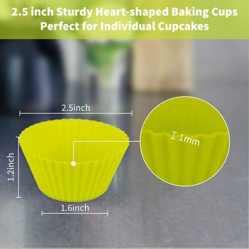 12 Pack Silicone Baking Cups, Thicken Muffin Cups Liners, Reusable, BPA-Free & Non-stick Muffin Cupcake Liners, Standard, Multicolor...