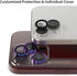 Sinjimoru iPhone 15 Metal Frame for Multi Layered Tempered Glass Lens, Camera Lens for iPhone 15 Phone Camera Lens Glass. Sinji CamGlass Metallic ...