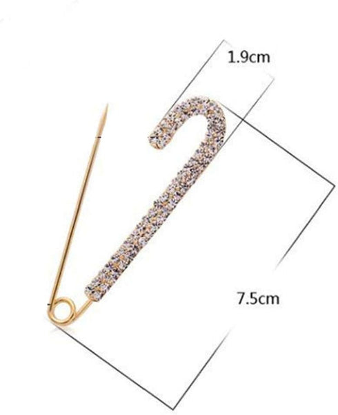 Women Crystal Big Safety Pin Jewelry Brooch Knit Scarf Lapel or Collar Brooch Pin...