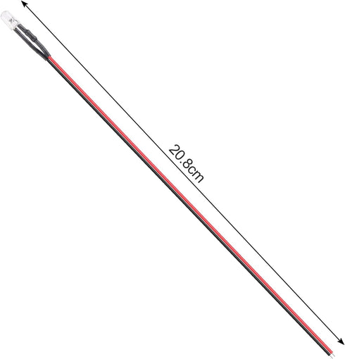 50pcs 12 Volt 5mm Red LED Lights Emitting Diodes Pre Wired 7.9 inch DC 12v LED Light Clear Lens Small LED Lamps (Multicolor)...