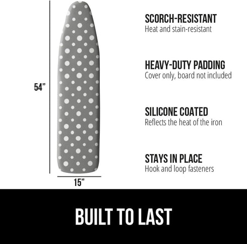 The Original GORILLA GRIP Ironing Board Cover and Pad, Silicone Coating, Thick Scorch Resistant Padding, Heavy Duty Iron Covers Standard Boards, H...
